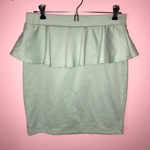 Teal forever 21 peplum pencil skirt